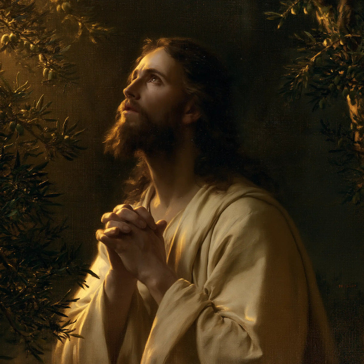 Jesus in Gethsemane — Peace in Ivory Folds