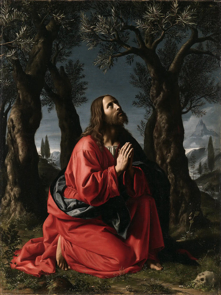 Jesus in Gethsemane — Hands Reaching toward Distant Day