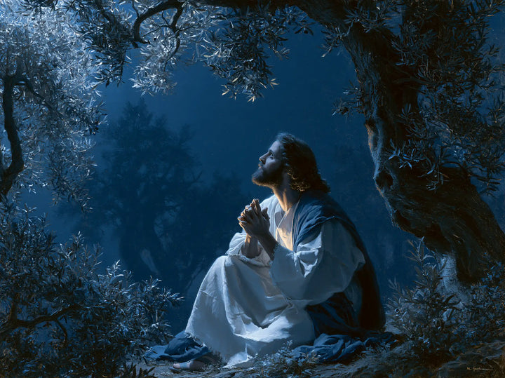 Jesus in Gethsemane - Midnight Blue Chiaroscuro · Landscape n° 6