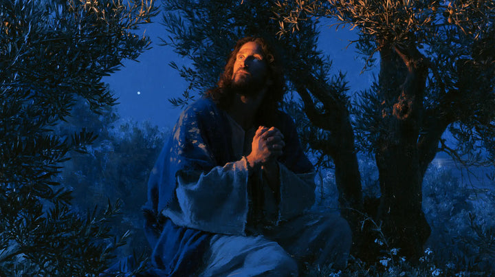 Jesus in Gethsemane - Midnight Blue Chiaroscuro · Landscape n° 9