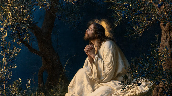 Jesus in Gethsemane — The Gaze beneath a Dawning Halo