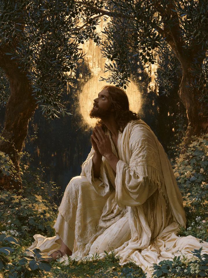 Jesus in Gethsemane — Prayer in the Amber Opening