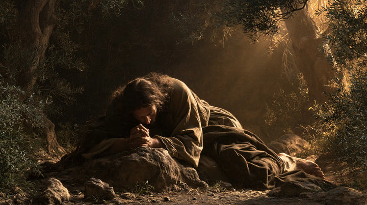 Jesus in Gethsemane — Sorrowful Rest upon the Rock