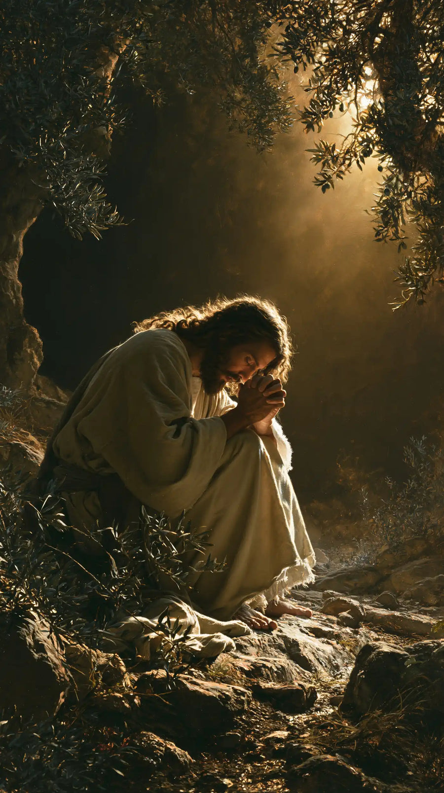 Jesus in Gethsemane - Jesus Prostrate in the Garden · Portrait n° 1