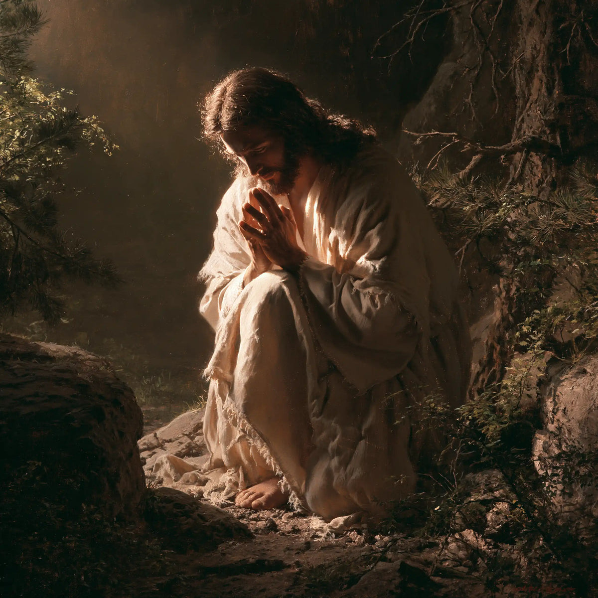 Jesus in Gethsemane — Ivory Held Close to the Heart