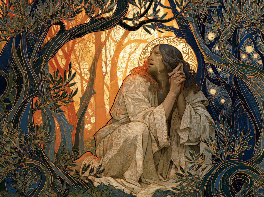 Jesus in Gethsemane — The Garden of Sunset Arabesques