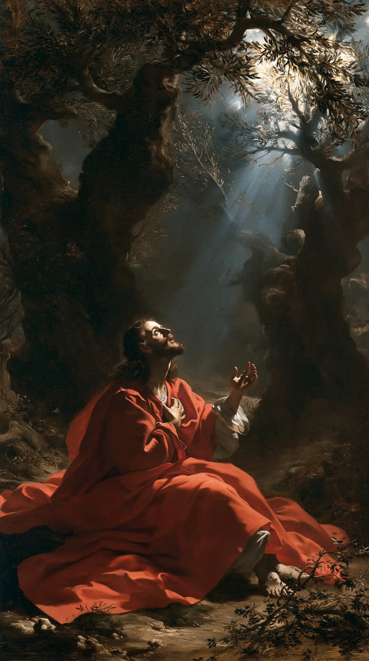 Jesus in Gethsemane — Orison beneath Suspended Daylight