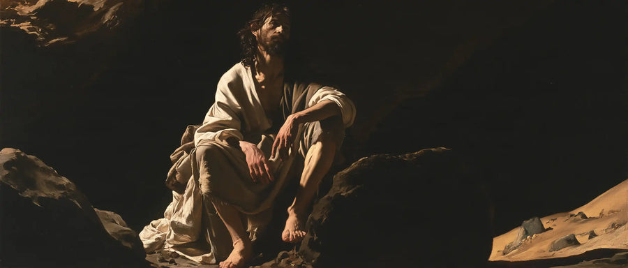 Jesus in the Desert - Caravaggio Tenebrism · Landscape n° 23