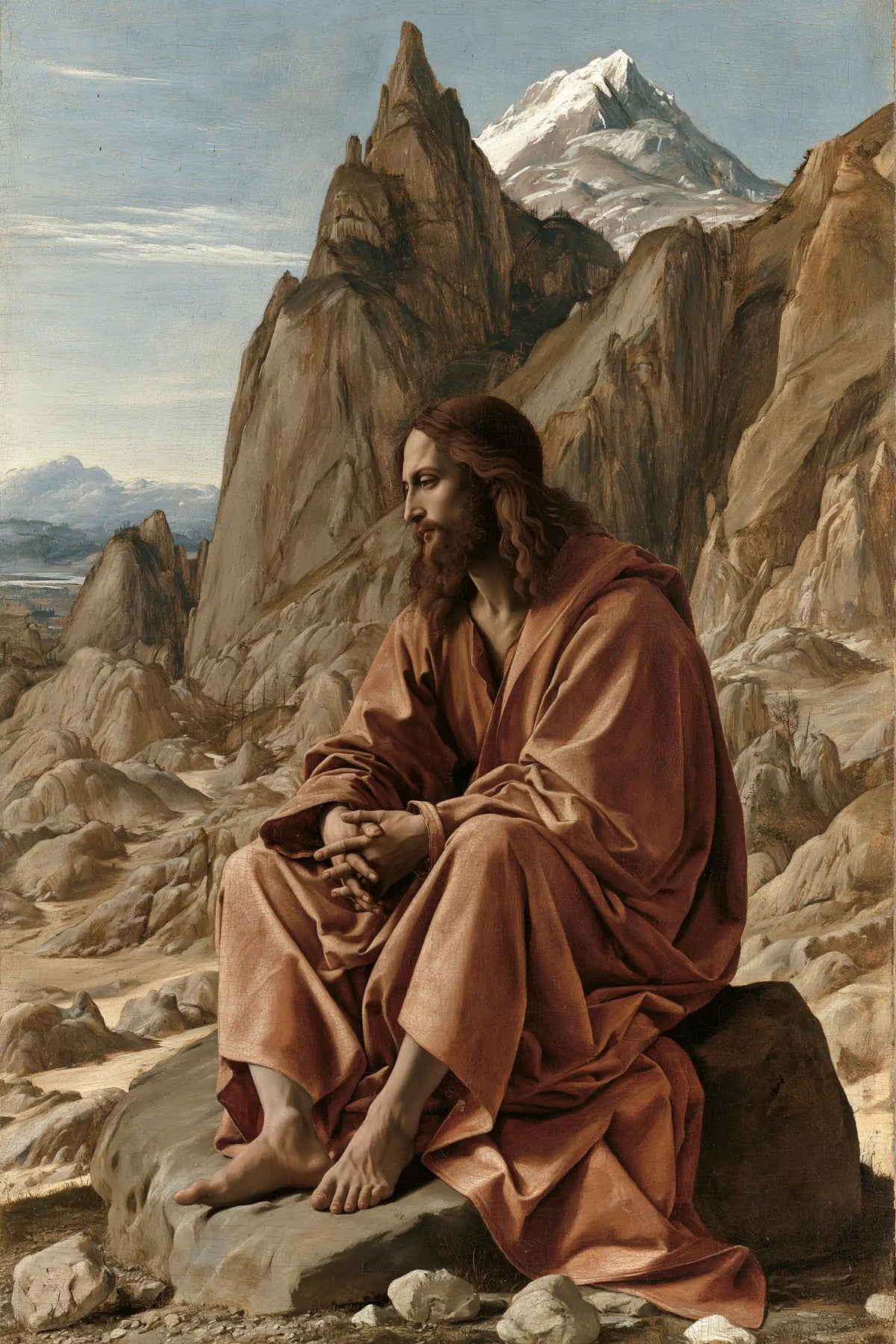 Jesus in the Desert — The Halt Beneath the Snowy Summit
