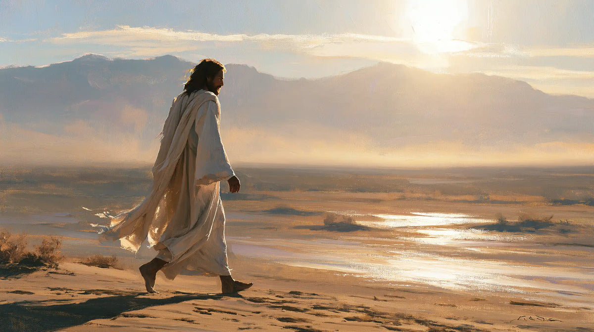 Jesus in the Desert — The Walk Along Golden Reflections