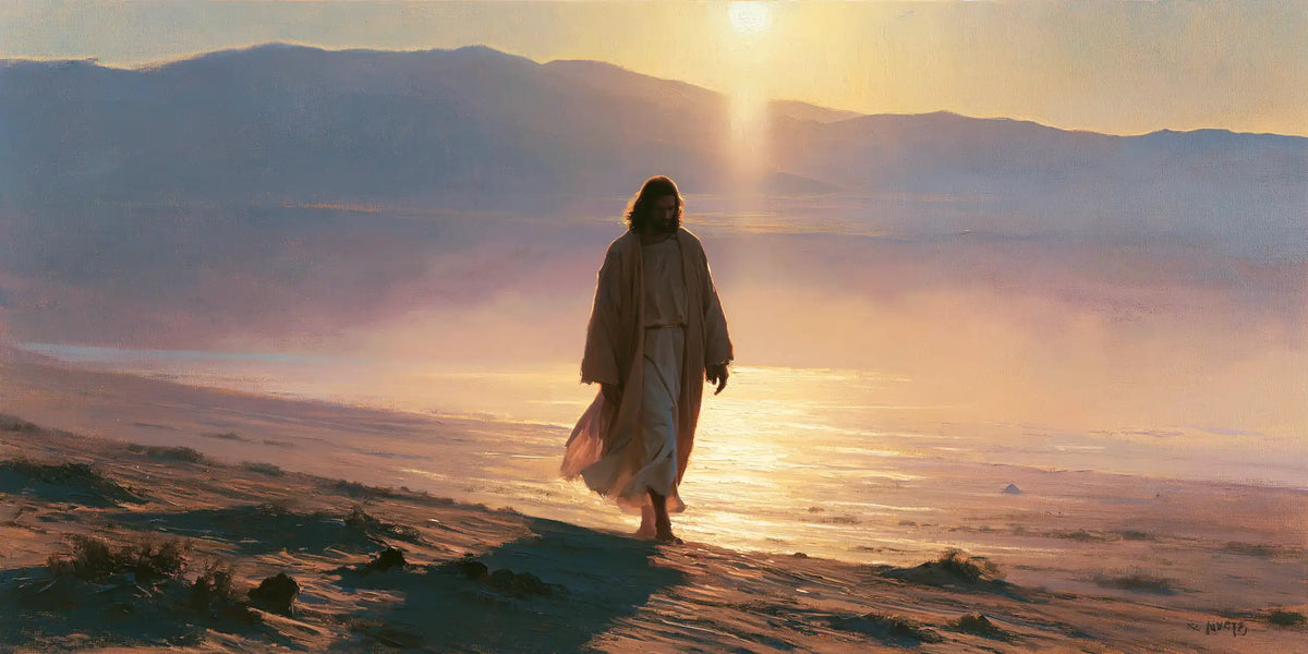Jesus in the Desert — The Silhouette in the Morning Mist
