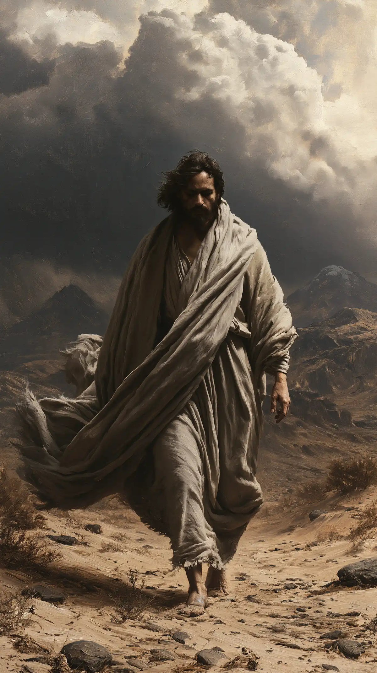Jesus in the Desert — The Crossing of Pale Stones