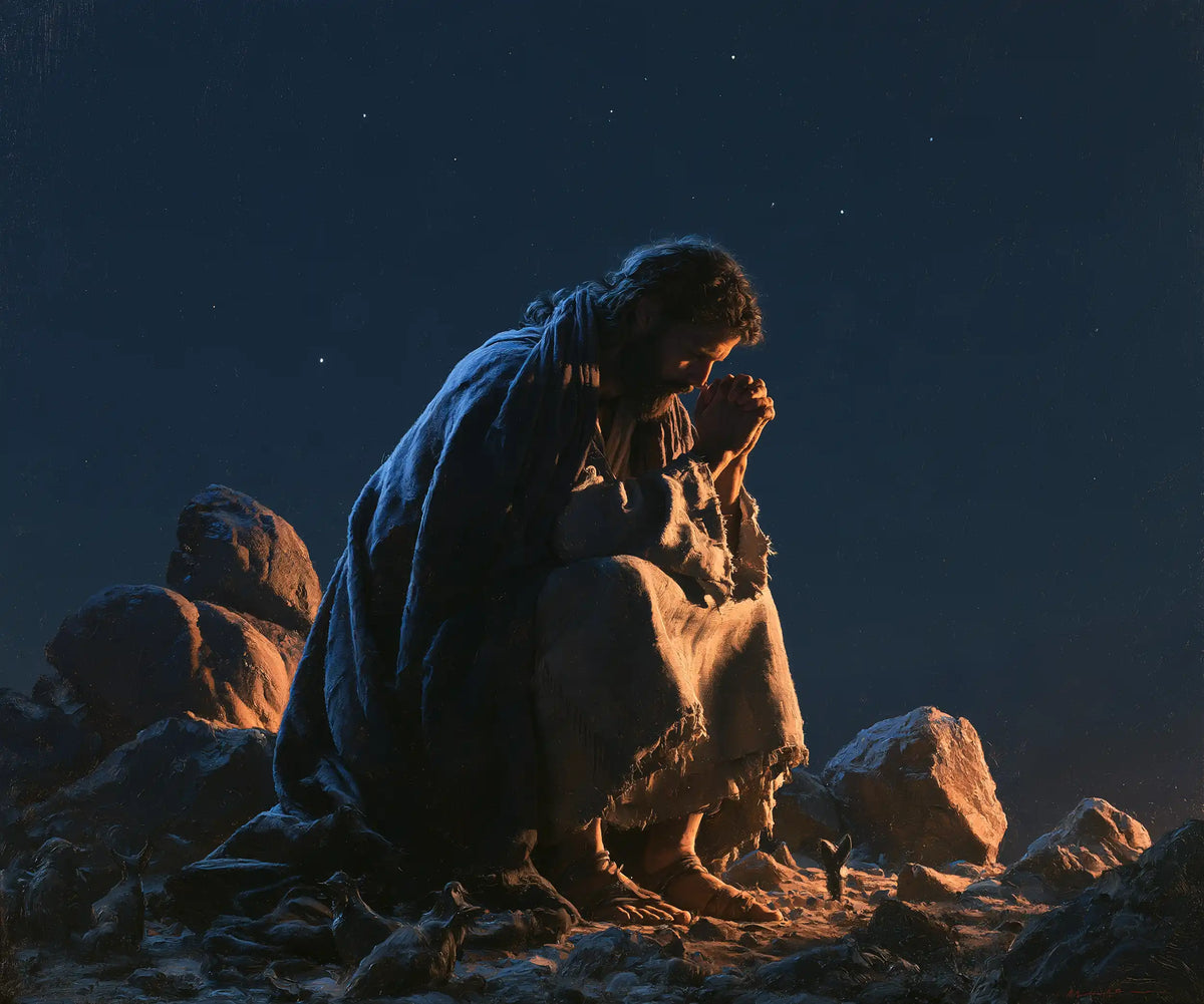 Jesus in the Desert — The Bowed Brow in the Vast Night