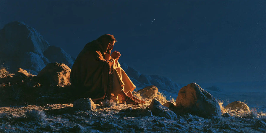 Jesus in the Desert - Midnight Blue Chiaroscuro · Landscape n° 17