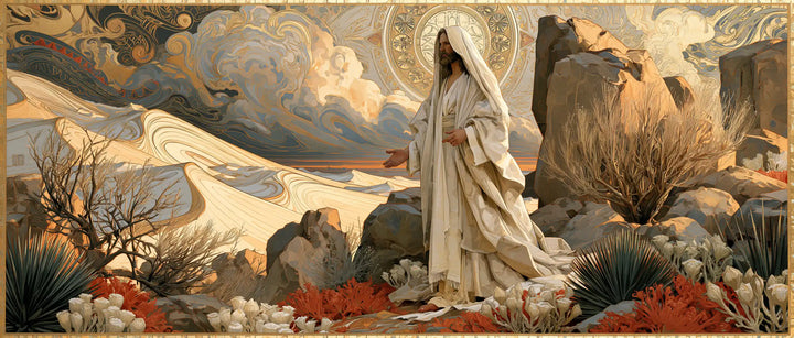 Jesus in the Desert — The White Veil in the Garden of Stones