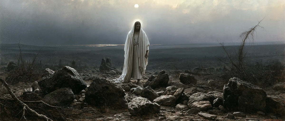 Jesus in the Desert — The White Presence among the Black Stones