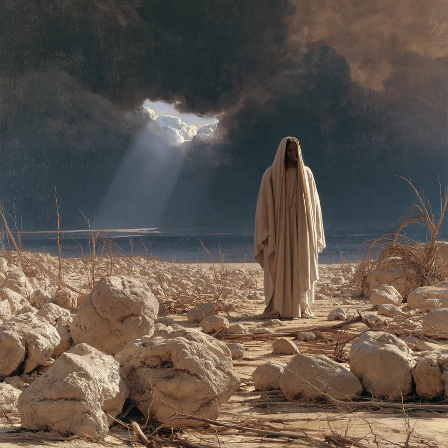Jesus in the Desert - Symbolist · Square n° 3
