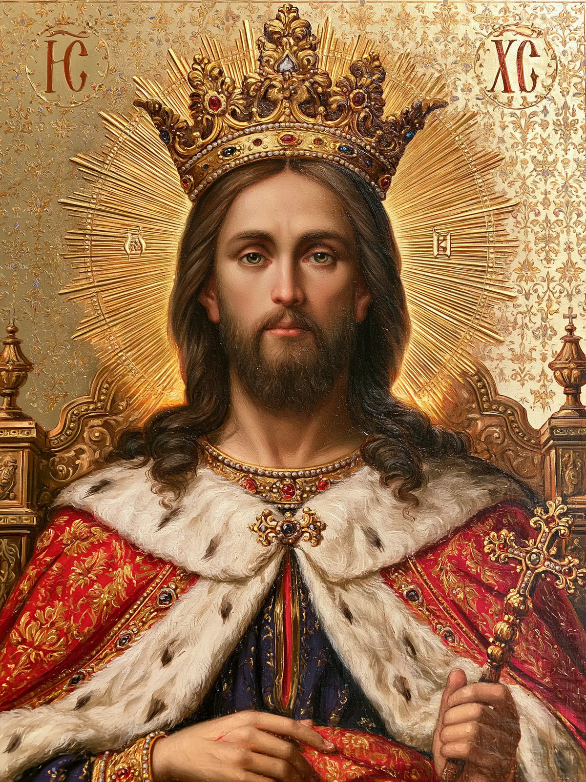 Jesus the King - Red, Ivory and Gold · Portrait n° 11
