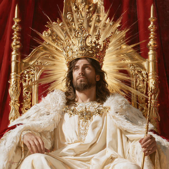 Jesus the King - Red, Ivory and Gold · Square n° 1
