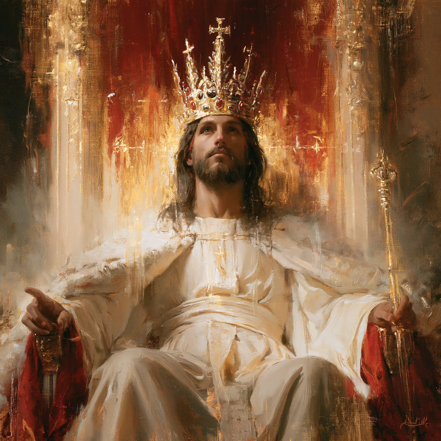 Jesus the King - Red, Ivory and Gold · Square n° 6