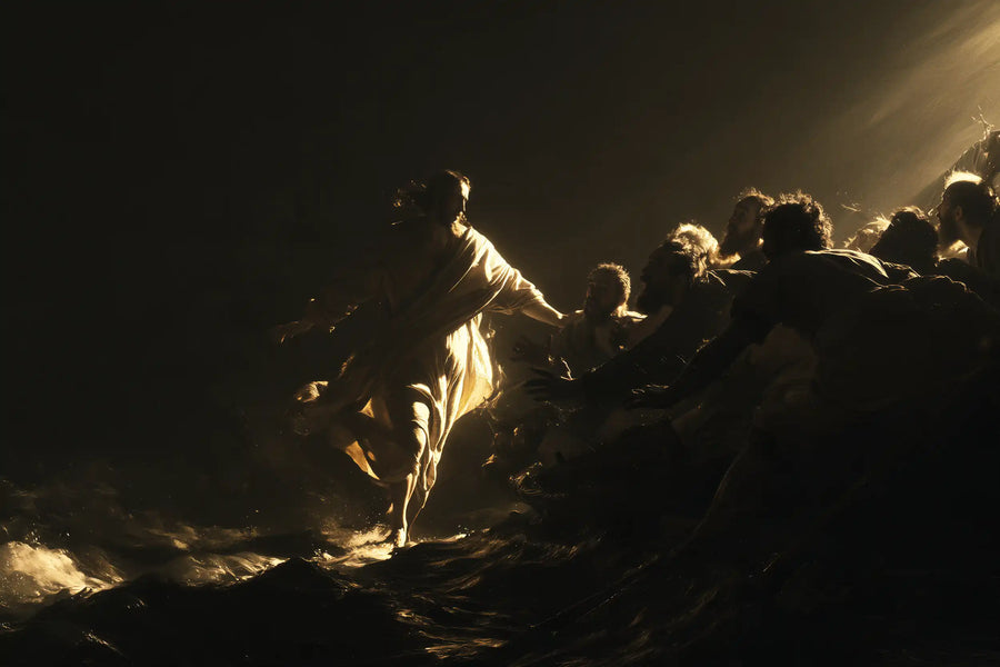 Jesus Walking on Water - Caravaggio Tenebrism · Landscape n° 8