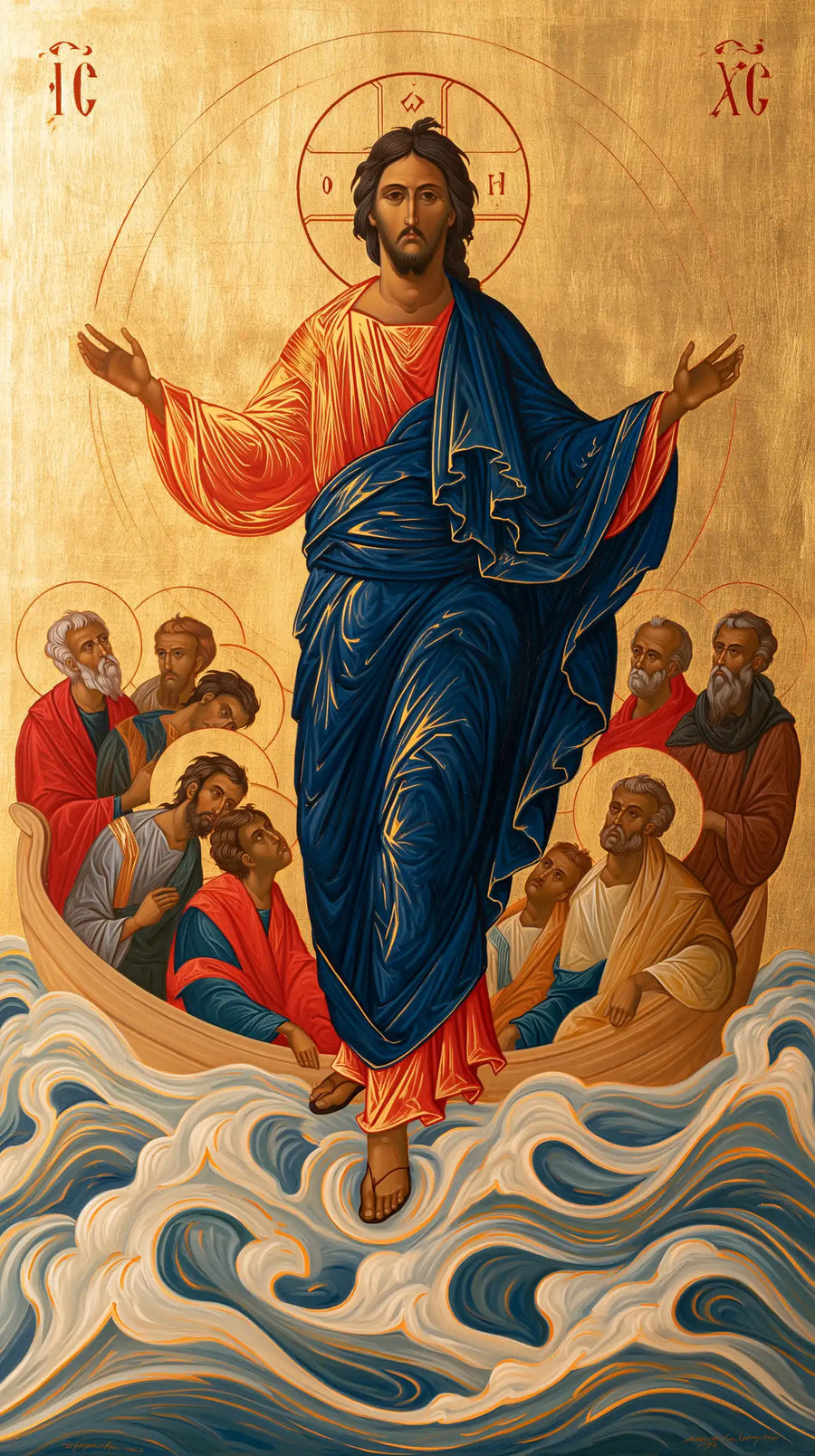 Jesus Walking on Water - Contemporary Byzantine · Portrait n° 3