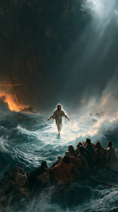 Jesus Walking on Water — Between Firelight and the Cool Ray