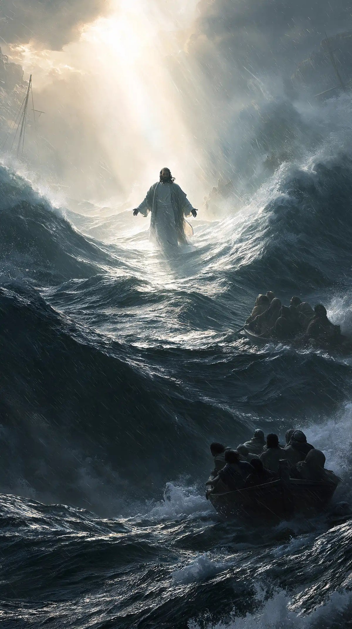 Jesus Walking on Water — Light at the Summit of Dark Waters