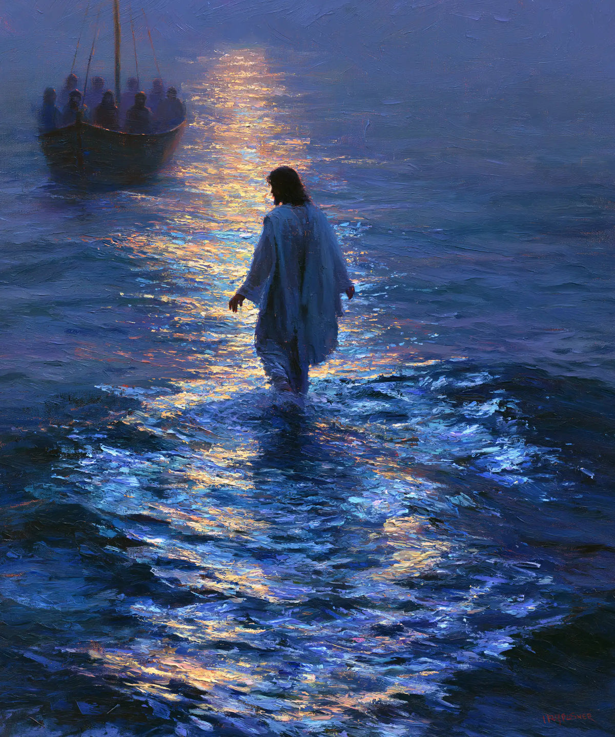 Jesus Walking on Water — The Presence in the Cobalt Sea