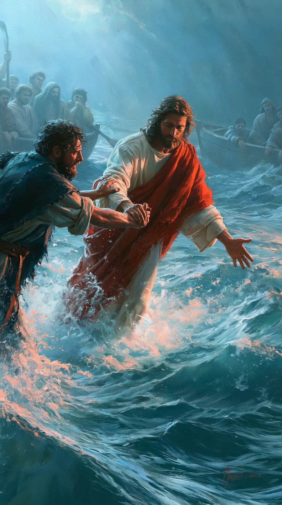 Jesus Walking on Water - Jesus Saves Peter · Portrait n° 1