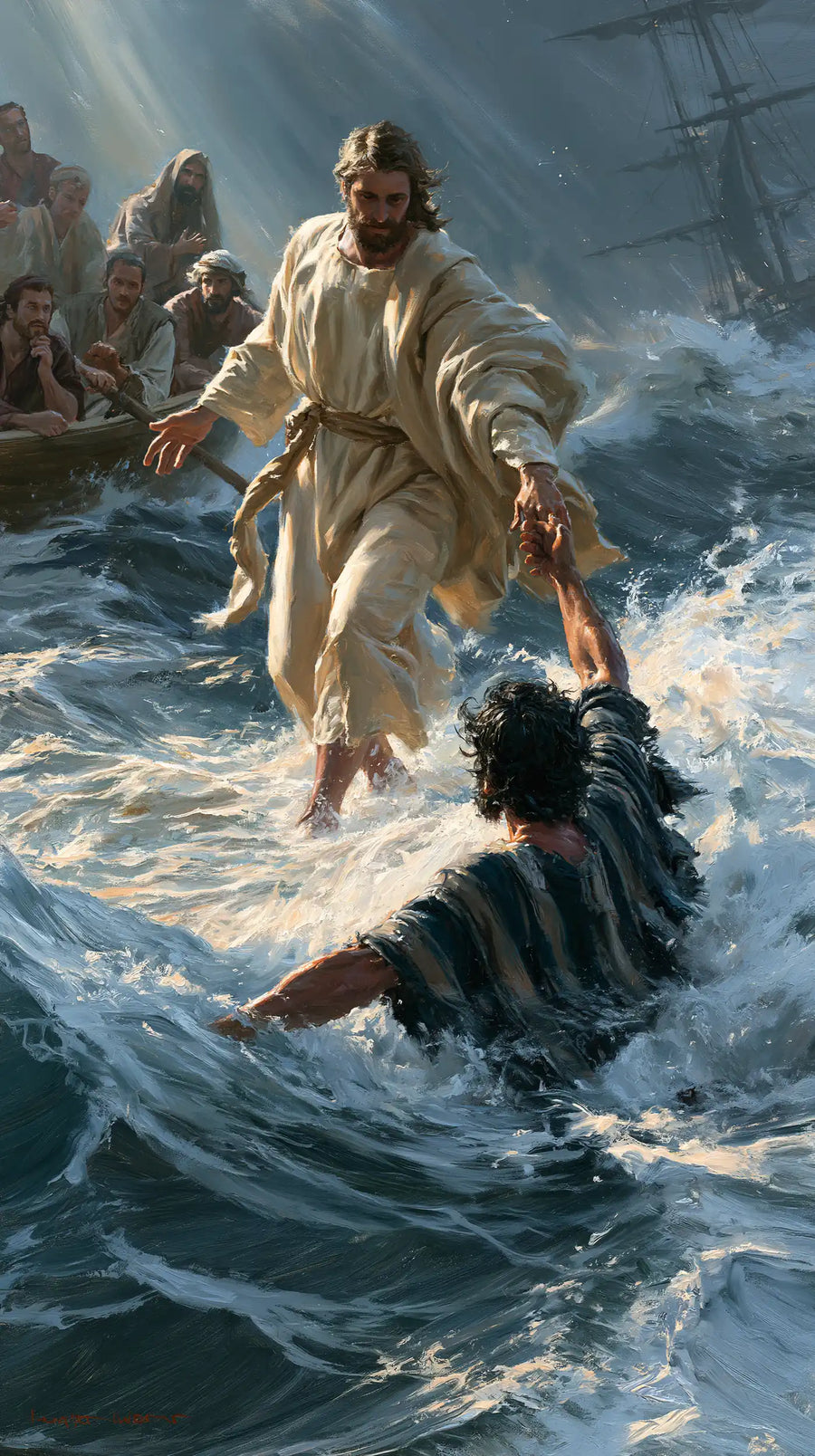 Jesus Walking on Water - Jesus Saves Peter · Portrait n° 12