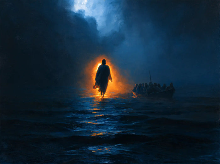 Jesus Walking on Water — The Golden Hearth in the Night Sea