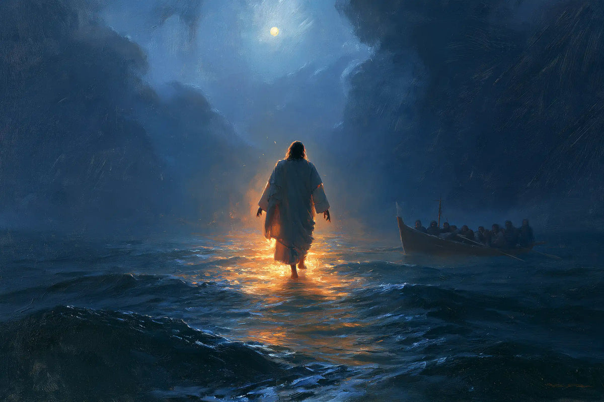 Jesus Walking on Water - Midnight Blue Chiaroscuro · Landscape n° 10