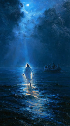 Jesus Walking on Water — The Blue Ray Reaches the White Robe