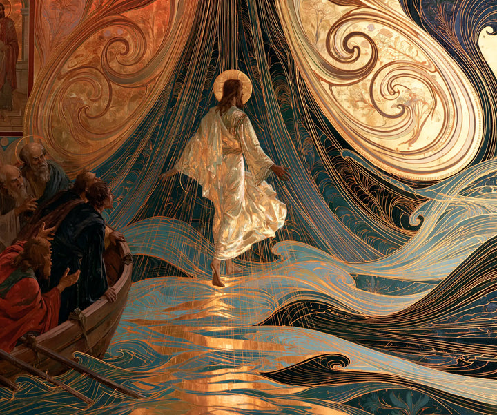 Jesus Walking on Water - Sacred Art Nouveau · Landscape n° 5