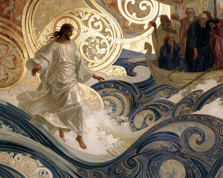 Jesus Walking on Water - Sacred Art Nouveau · Landscape n° 13