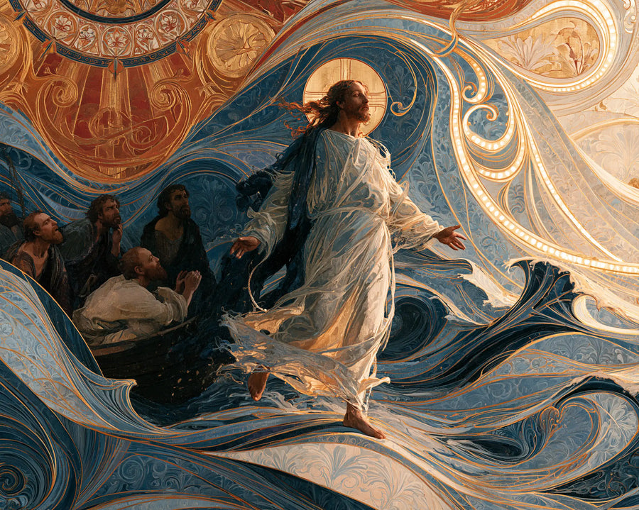 Jesus Walking on Water - Sacred Art Nouveau · Landscape n° 14