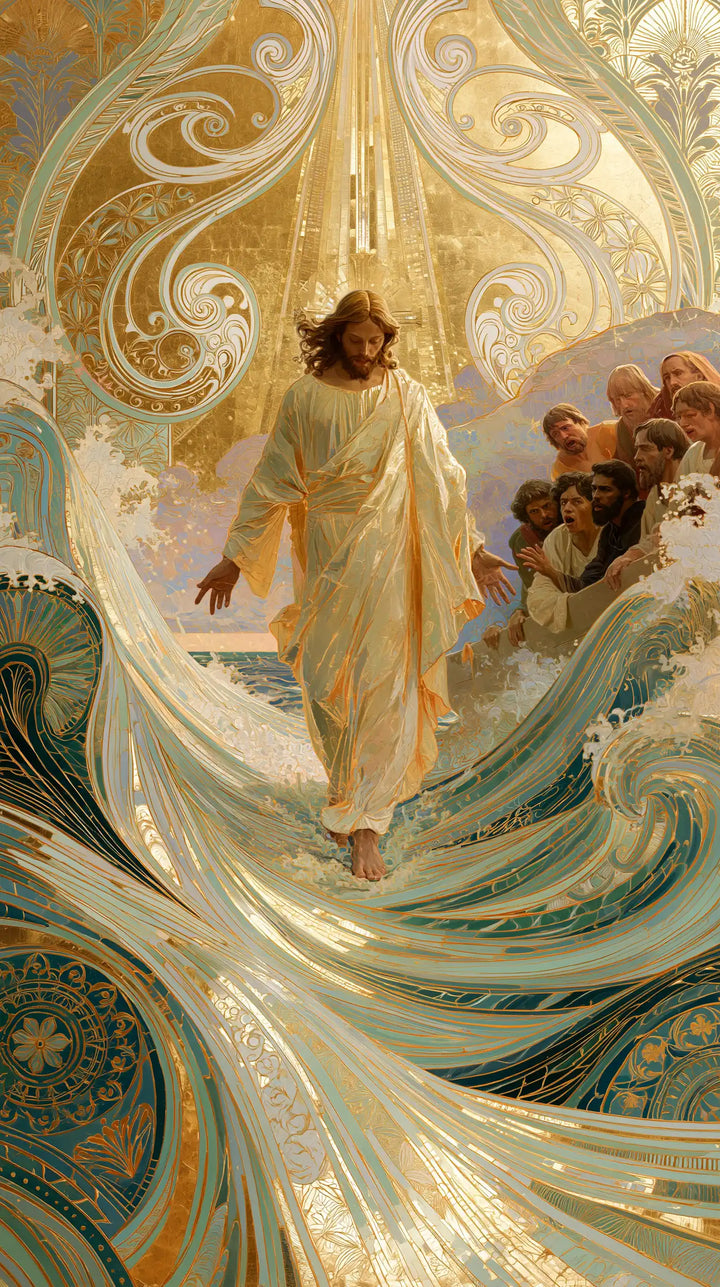 Jesus Walking on Water — The White Ribbon beneath the Golden Source