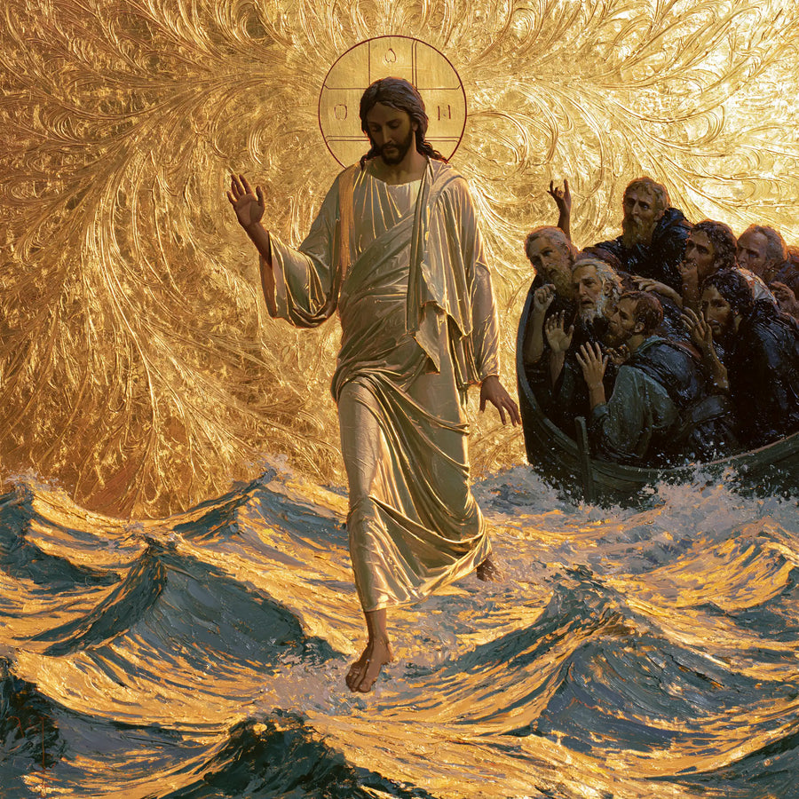 Jesus Walking on Water - Sacred Gold · Square n° 3