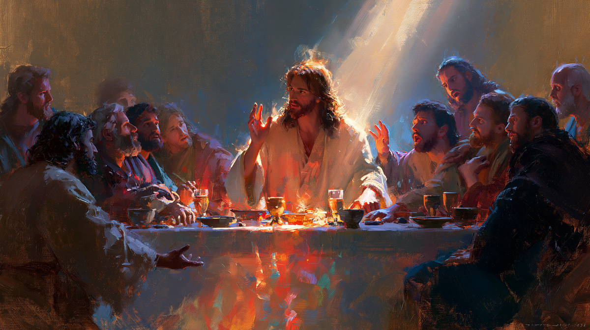 Das letzte Abendmahl - Impressionist n° 5 - Jesus Christus und die Apostel