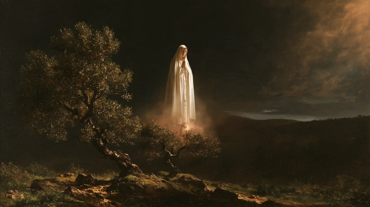 Our Lady of Fatima – Caravaggio Tenebrism · Landscape no. 6