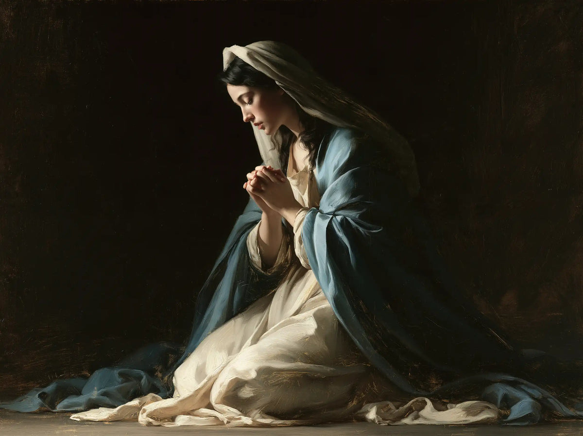 Virgin Mary in Prayer — The Shelter of the Dark Cloak