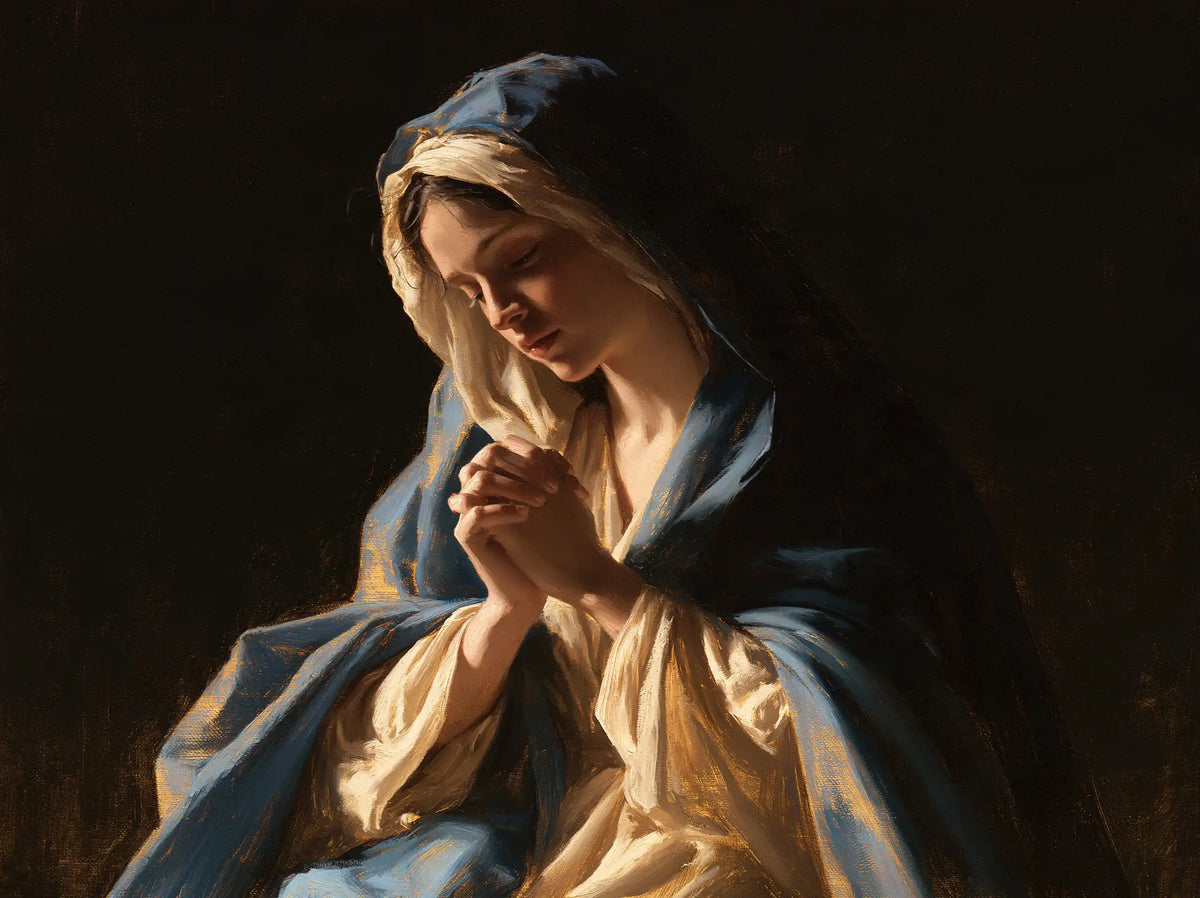 Virgin Mary in Prayer - Black and Gold · Landscape n° 6