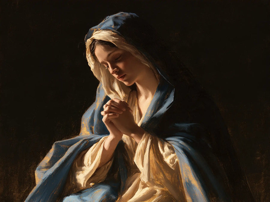 Virgin Mary in Prayer - Black and Gold · Landscape n° 6