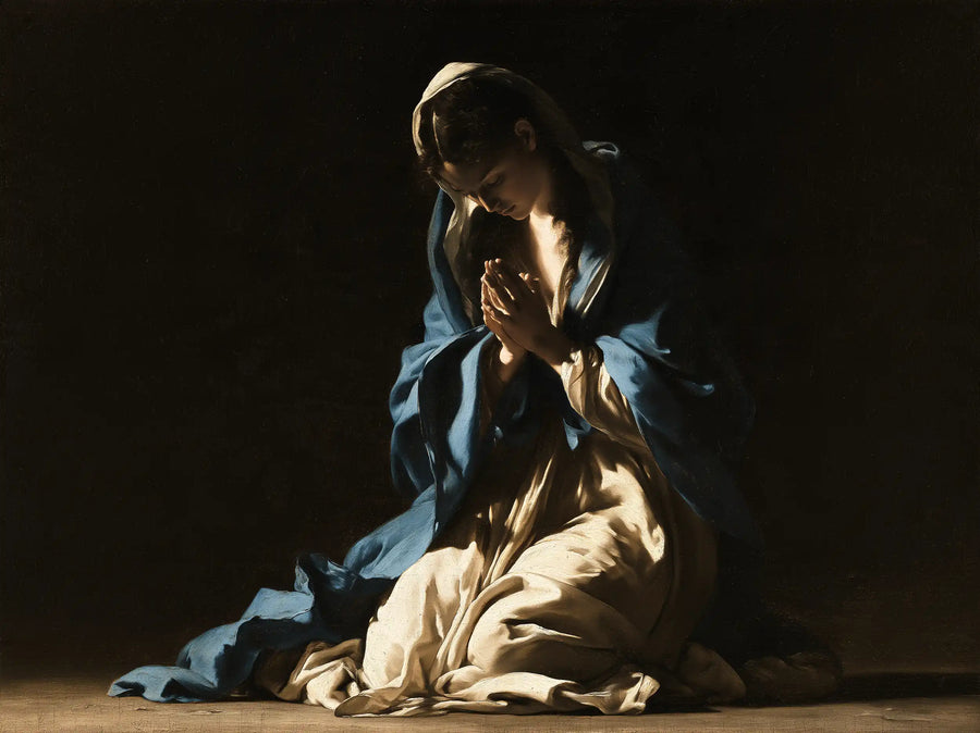 Virgin Mary in Prayer - Caravaggio Tenebrism · Landscape n° 6