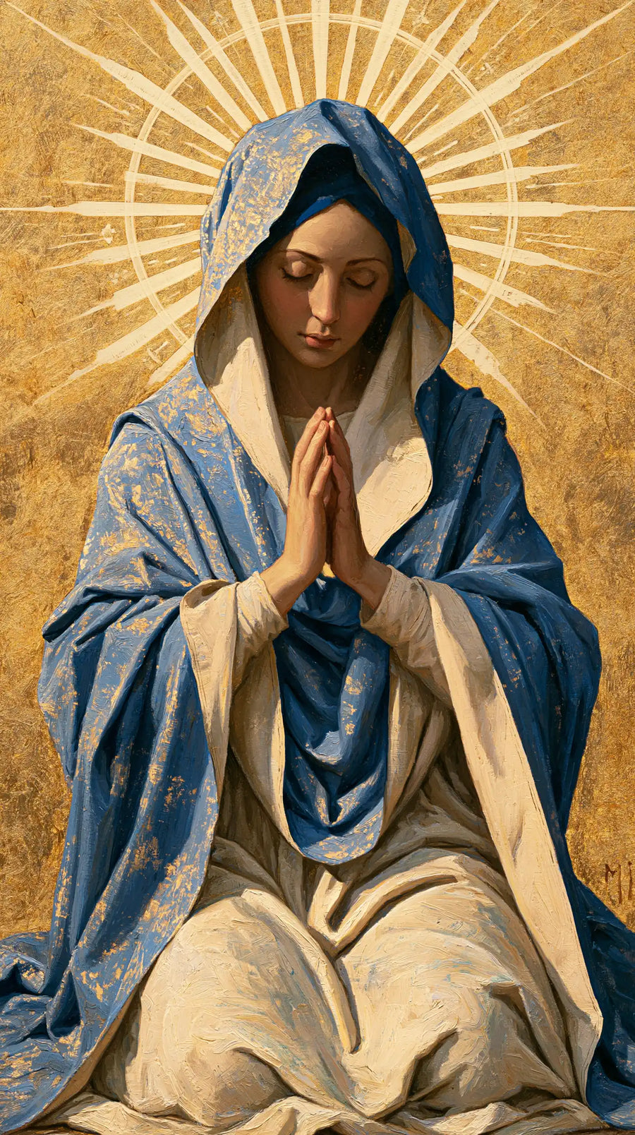 Virgin Mary in Prayer - Contemporary Byzantine · Portrait n° 1