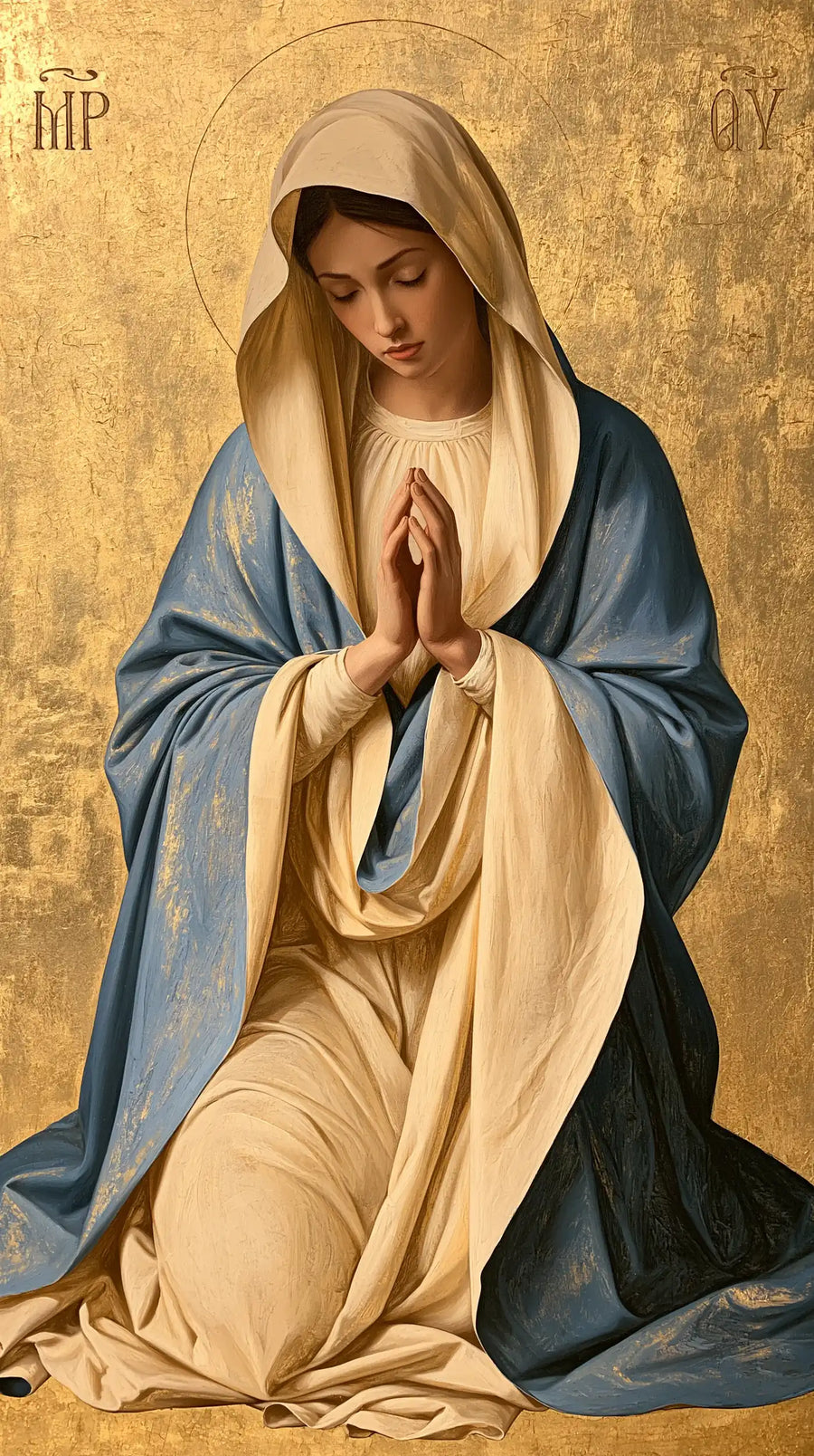 Virgin Mary in Prayer - Contemporary Byzantine · Portrait n° 10