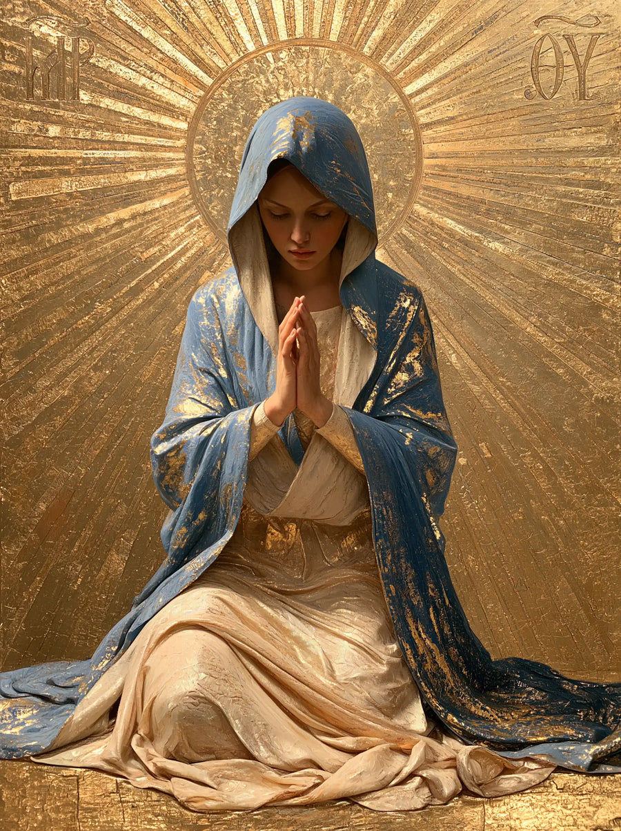 Virgin Mary in Prayer - Contemporary Byzantine · Portrait n° 16