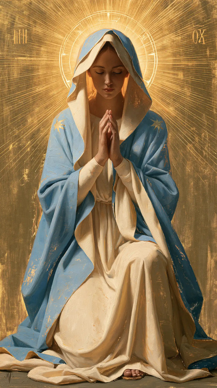 Virgin Mary in Prayer — Prayer beneath Golden Glory
