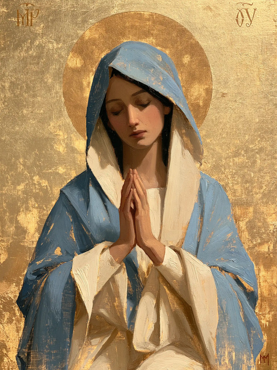 Virgin Mary in Prayer - Contemporary Byzantine · Portrait n° 36